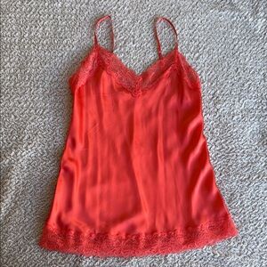 Intimissimi Lace and Silk Cami Top in Coral Color